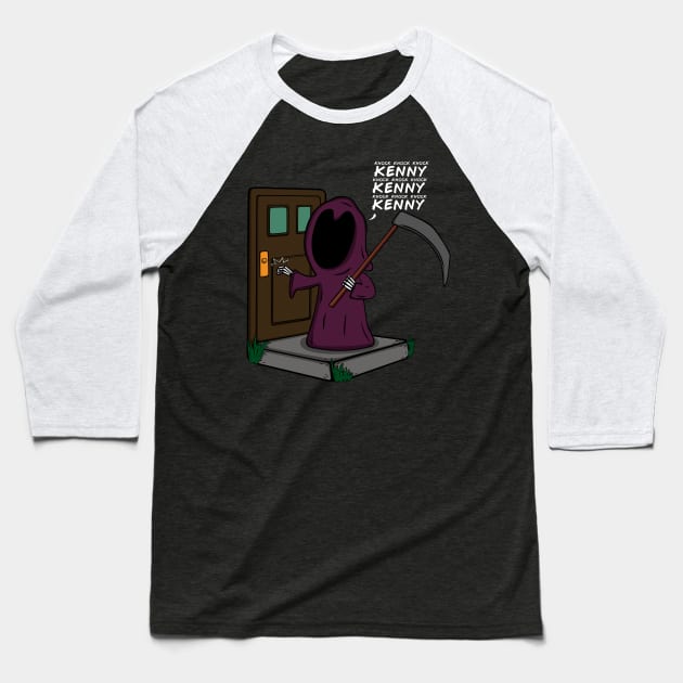 Knock Knock Knock Kenny Baseball T-Shirt by Melonseta